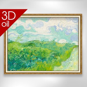 Green Wheat Fields, Auvers - Vincent Van Gogh | Museum Quality 3D Oil Canvas Print of Famous Artist Painting