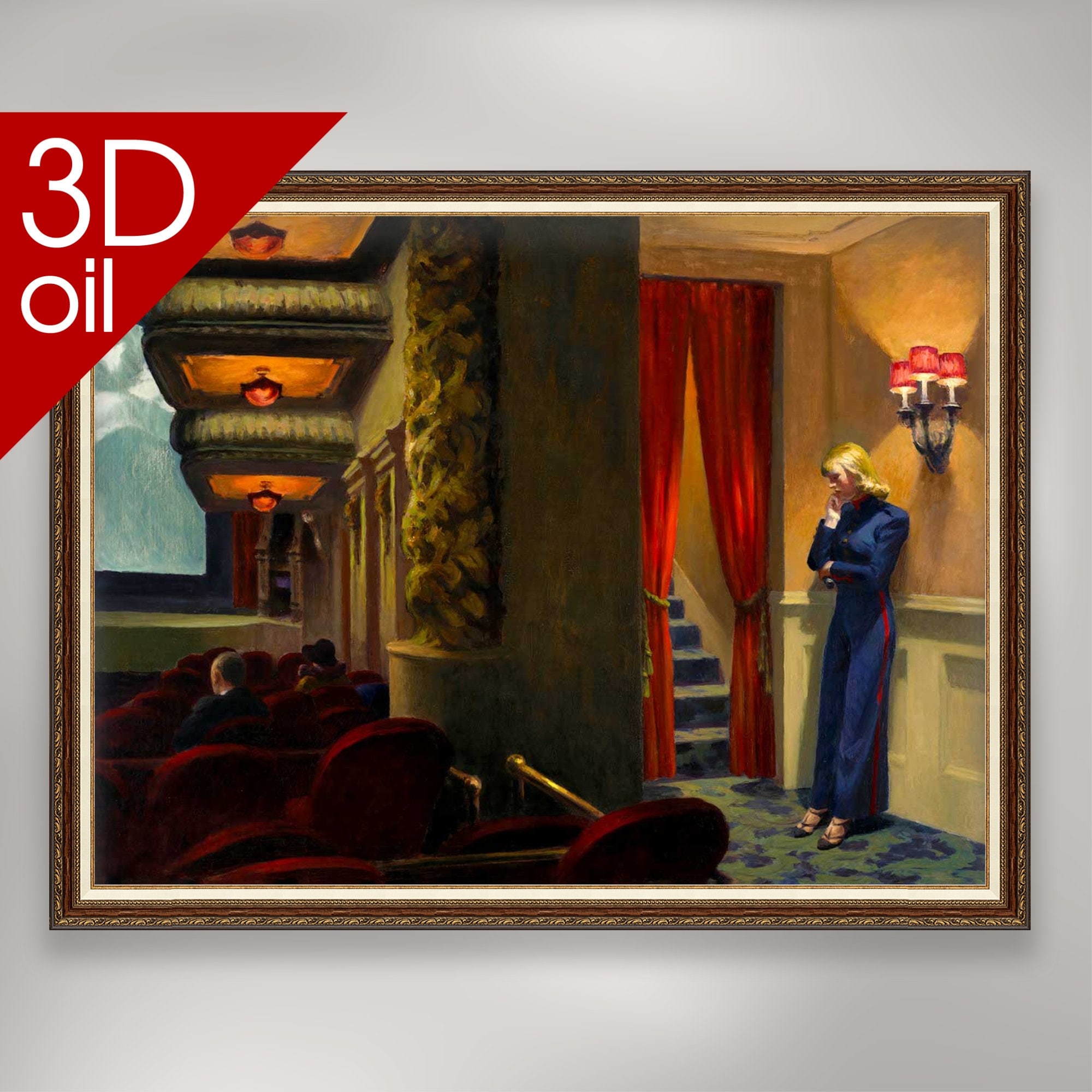 Película de Nueva York - Edward Hopper / Impresión al óleo 3D con calidad de  museo de una pintura del famoso artista - Etsy México, image size:2000x2000