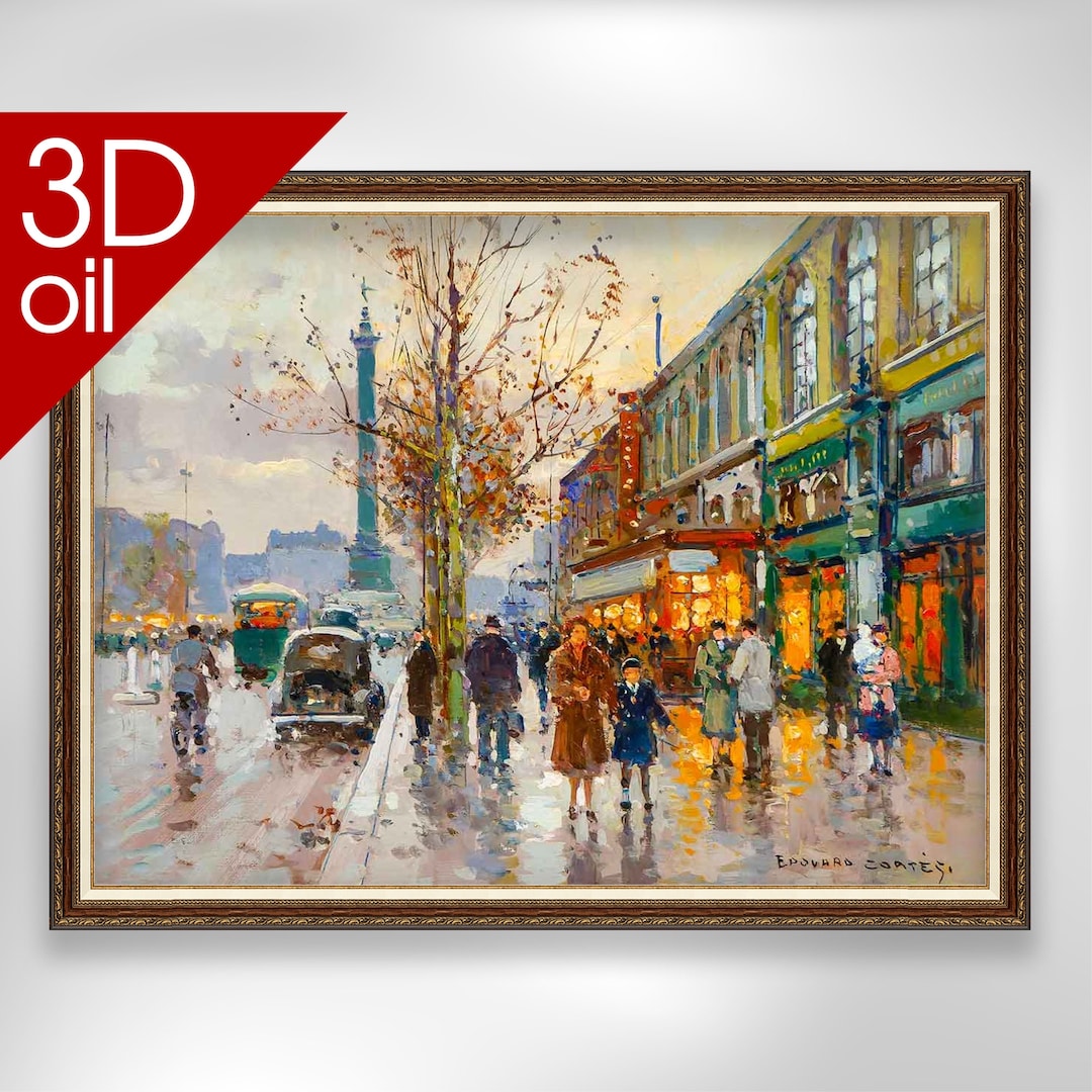 Edouard-Leon Cortes、希少画集より、新品額装付 Edouard-Léon Cortès Paris Street Scene Lithograph | Chairish