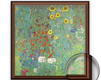 グスタフ・クリムト - ひまわりのある農場の庭 | 著名な画家の絵画の
