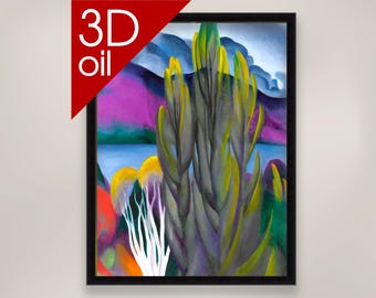 Lake George with white birch - Georgia O'Keeffe | Museum Quality 3D Oil Canvas Print of Famous Artist Painting