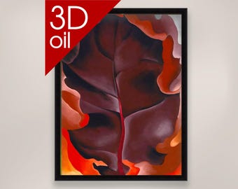 Autumn Leaf II - Georgia O'Keeffe | Museum Quality 3D Oil Canvas Print of Famous Artist Painting