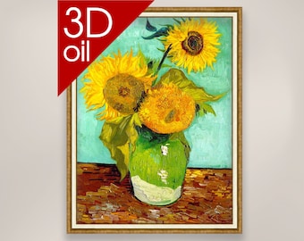 Vincent Van Gogh - Die Sonnenblumen | 3D Öl Leinwand Druck des berühmten Künstlers