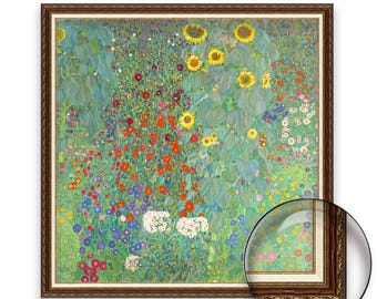 グスタフ・クリムト - ひまわりのある農場の庭 | 著名な画家の絵画の