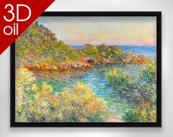 Claude Monet - Pres Monte Carlo | Museum Quality 3D Oil Canvas Print of Famous Artist Painting