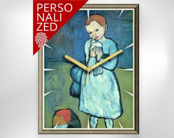 Picasso - Child with a Dove — Framed Fine Art Canvas Clock | Museum Quality