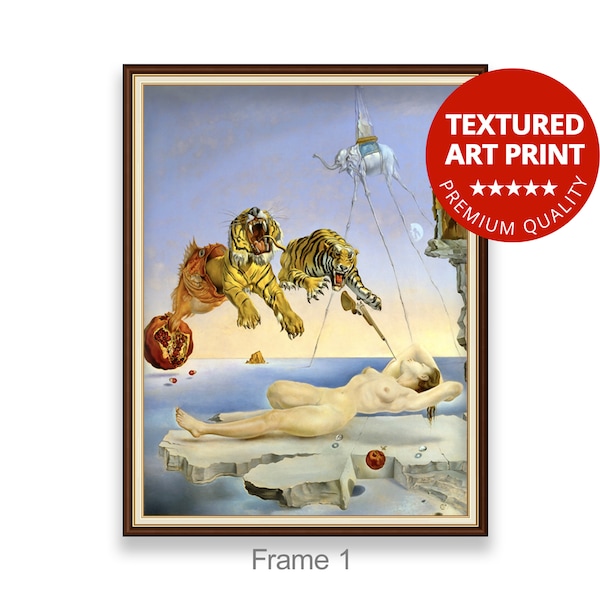 Salvador Dali - Rêve causé par le vol d'une abeille | Impression 3D sur toile, qualité musée, représentant un artiste célèbre