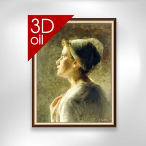 Dutch Lady Holandka Ivana Kobilca | Museum Quality 3D Oil Canvas Print of Famous Artist Painting