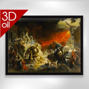 Karl Brullov - The Last Day of Pompeii | Museum Quality 3D Oil Canvas Print of Famous Artist Painting