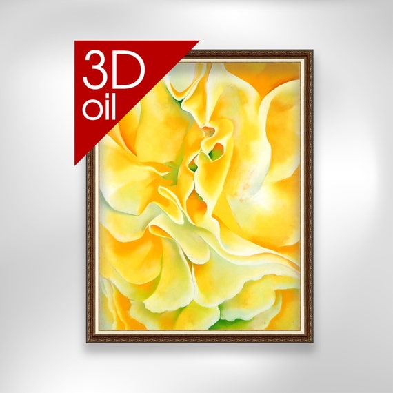 Georgia O'keeffe - Yellow Sweet Peas | Museum Quality 3D Oil