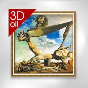 Salvador Dali - Soft construction with boiled beans | Museum Quality 3D Oil Canvas Print of Famous Artist Painting
