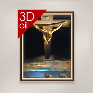 Christus van Johannes van het Kruis - Salvador Dali | 3D-oliecanvas van museumkwaliteit van schilderij van beroemde kunstenaar