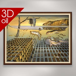 Salvador Dali - The Disintegration of the Persistence of Memory | Museum Quality 3D Oil Canvas Print of Famous Artist Painting