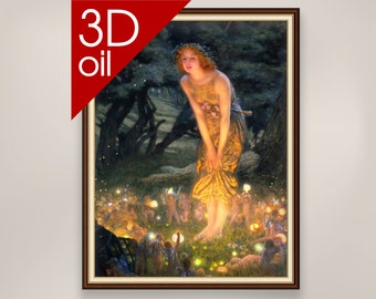 Edward Robert Hughes - Midsummer Eve | Museum Quality 3D Oil Canvas Print of Famous Artist Painting
