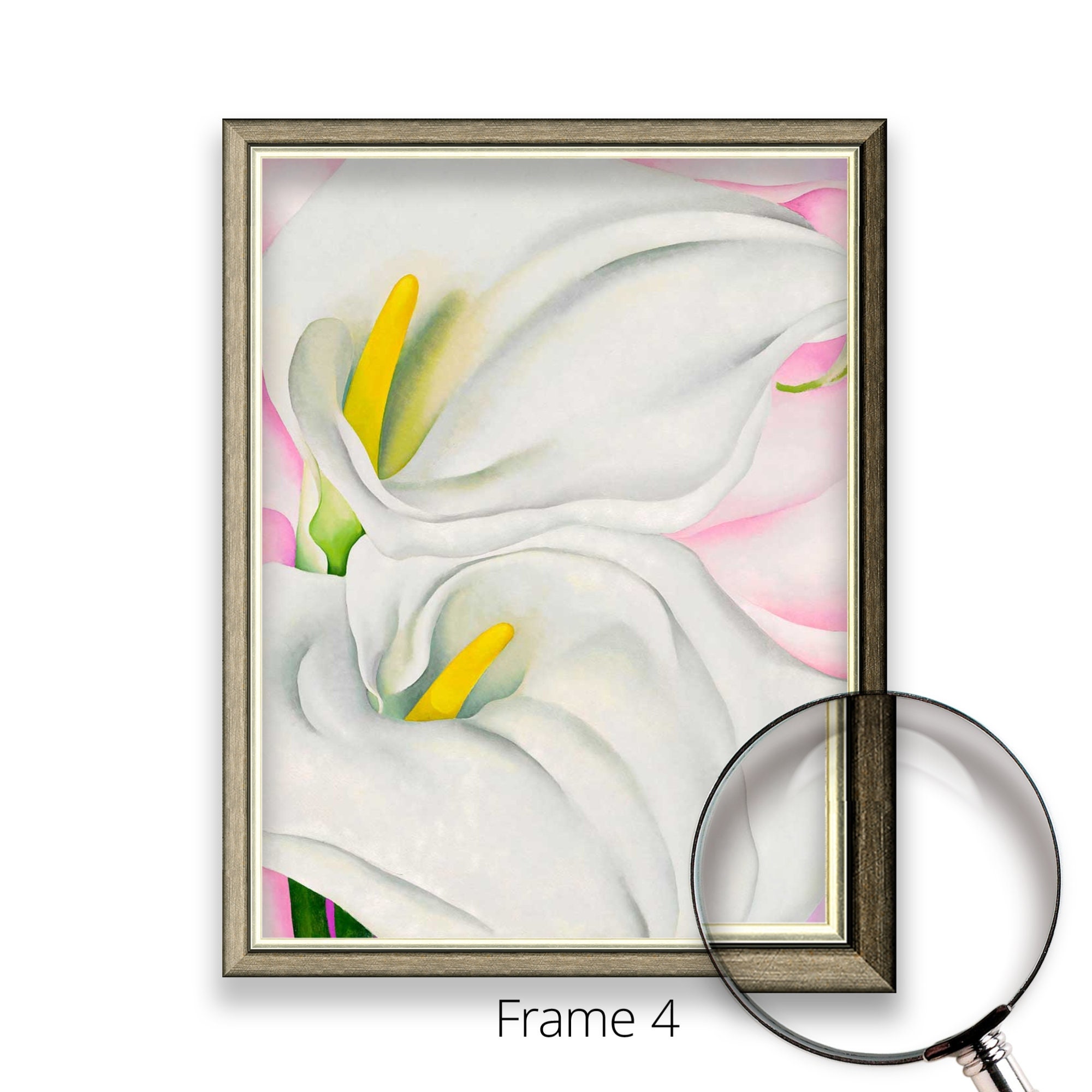Georgia O'keeffe -two Calla Lilies on Pink | Museum Quality 3D Oil