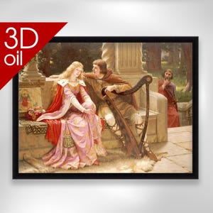 Edmund Blair Leighton - Tristan and Isolde  | Museum Quality 3D Oil Canvas Print of Famous Artist Painting