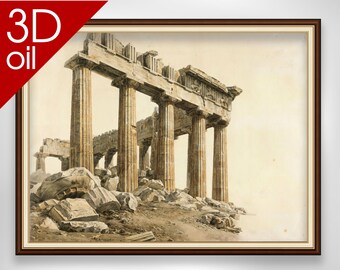 The Parthenon - Giovanni Lusieri | Museum Quality 3D Oil Canvas Print of Famous Artist Painting