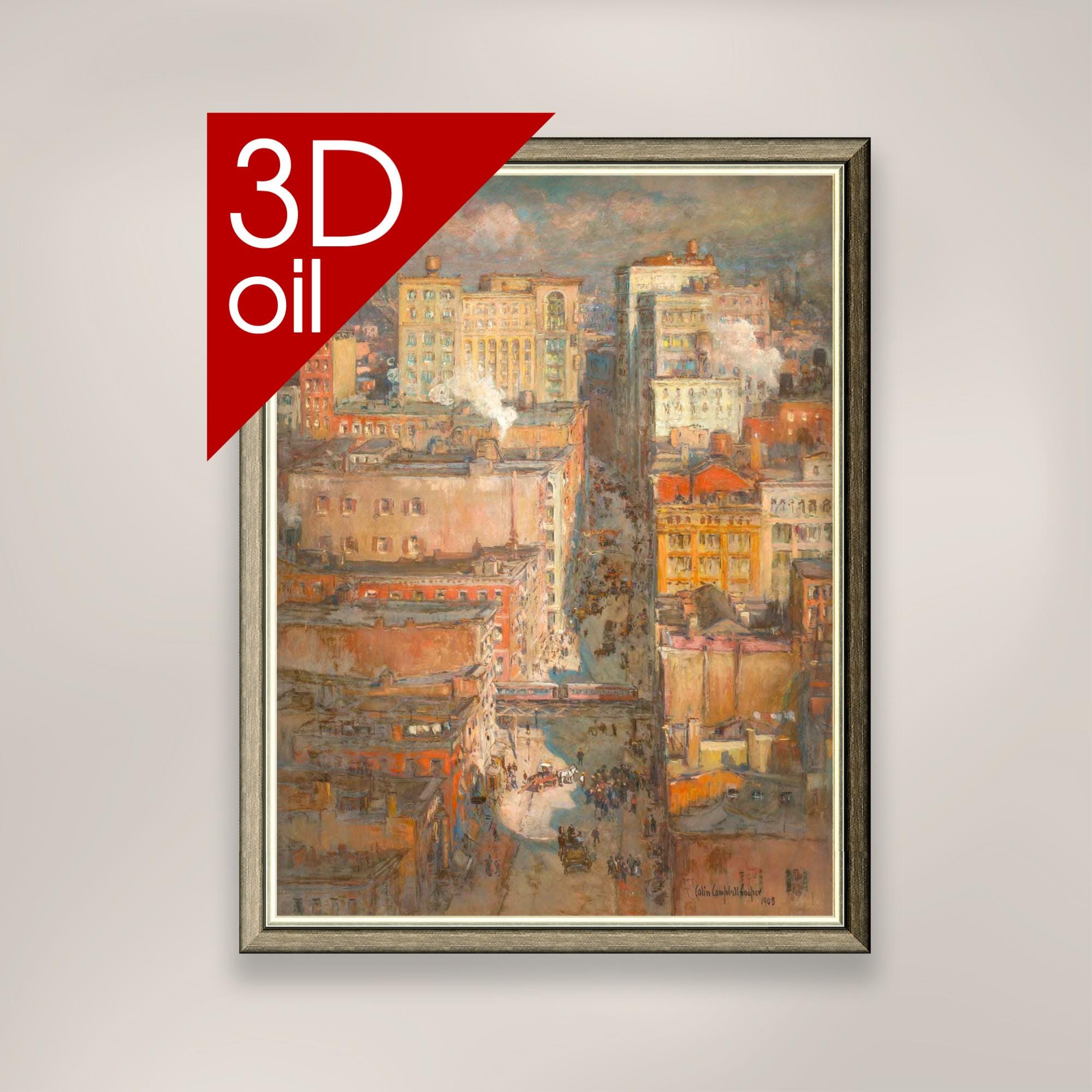 Reproduction Tableau Colin Campbell Cooper – Vue De New York – Toile Sur Cadre – Neuf