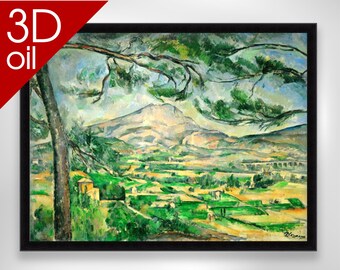 Cezanne - Mont Sainte-Victorie | Museum Quality 3D Oil Canvas Print of Famous Artist Painting