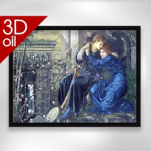 Burne Jones - Love among the ruins | Museum Quality 3D Oil Canvas Print of Famous Artist Paintin