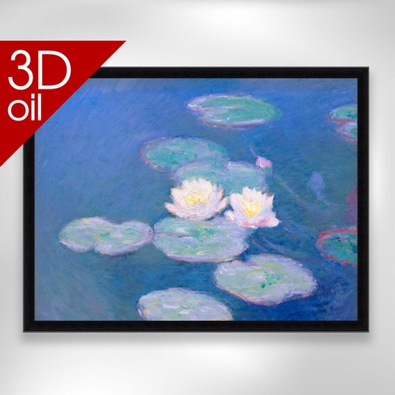 クロード・モネ モネの池 : - 油彩画「モネの池」3Dキャンパス Moto