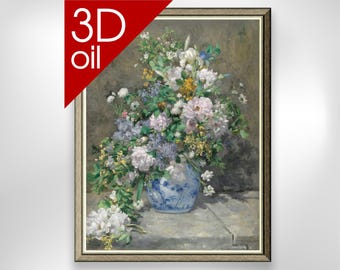 ルノワール - 春の花束 | 有名アーティストの絵画の美術館品質の3D油絵