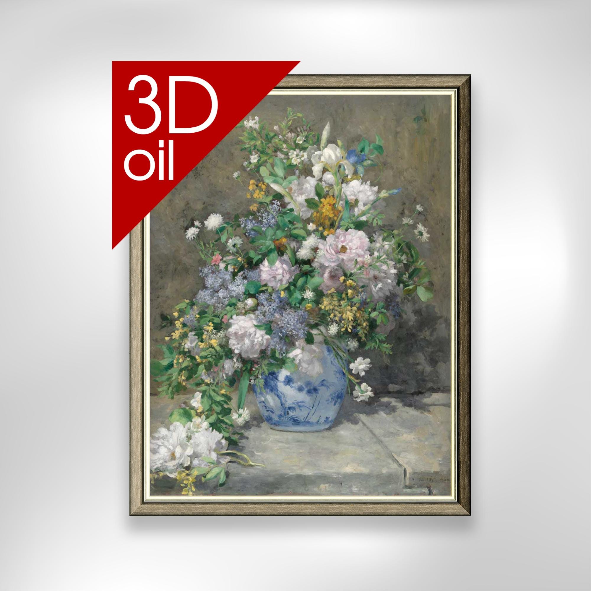 ルノワール - 春の花束 | 有名アーティストの絵画の美術館品質の3D油絵