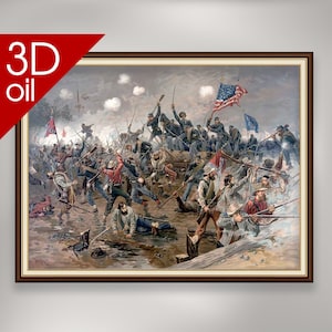Battle of Spottsylvania by Thure de Thulstrup | Museum Quality 3D Oil Canvas Print of Famous Artist Painting
