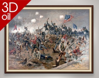 Battle of Spottsylvania by Thure de Thulstrup | Museum Quality 3D Oil Canvas Print of Famous Artist Painting