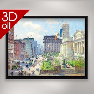New York Public Library - Colin Campbell Cooper | Museum Quality 3D Oil Canvas Print of Famous Artist Painting