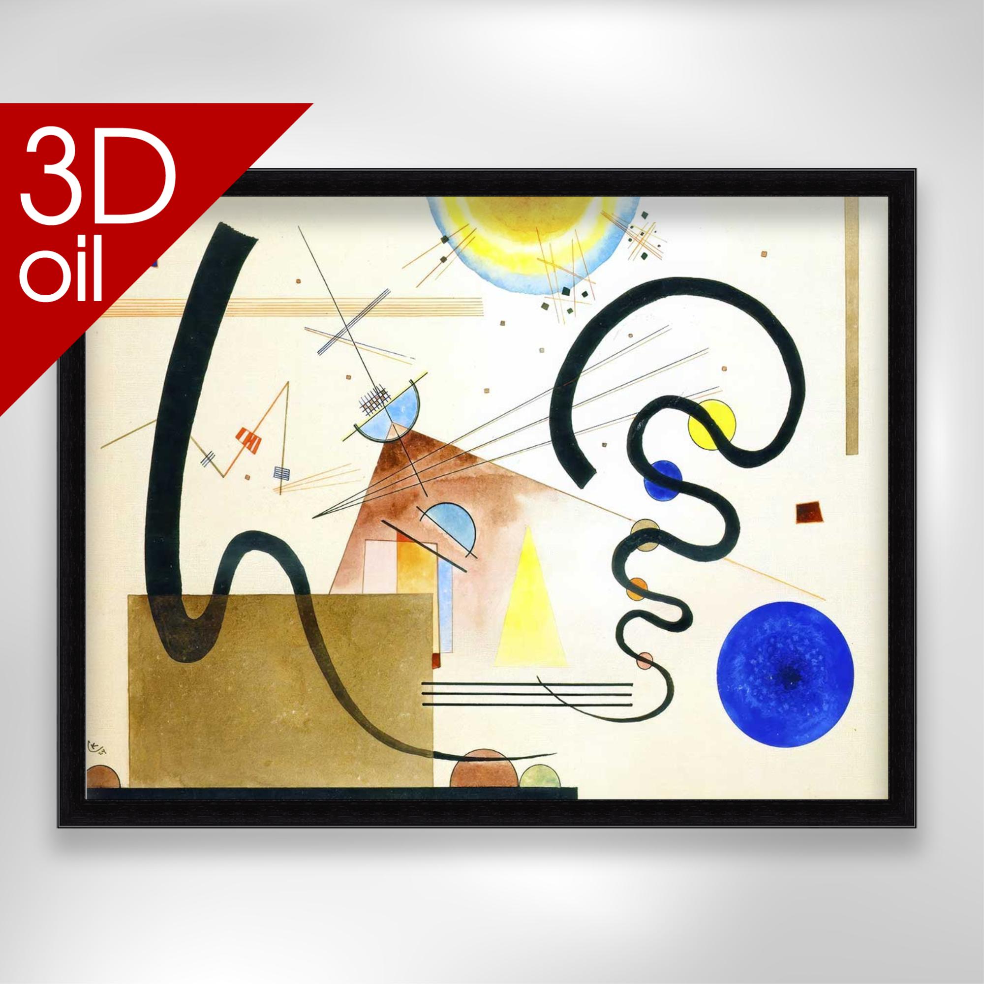 Wasily Kandinsky - Two Movements | Museum Quality 3D Oil Canvas Print of Famous Artist Painting