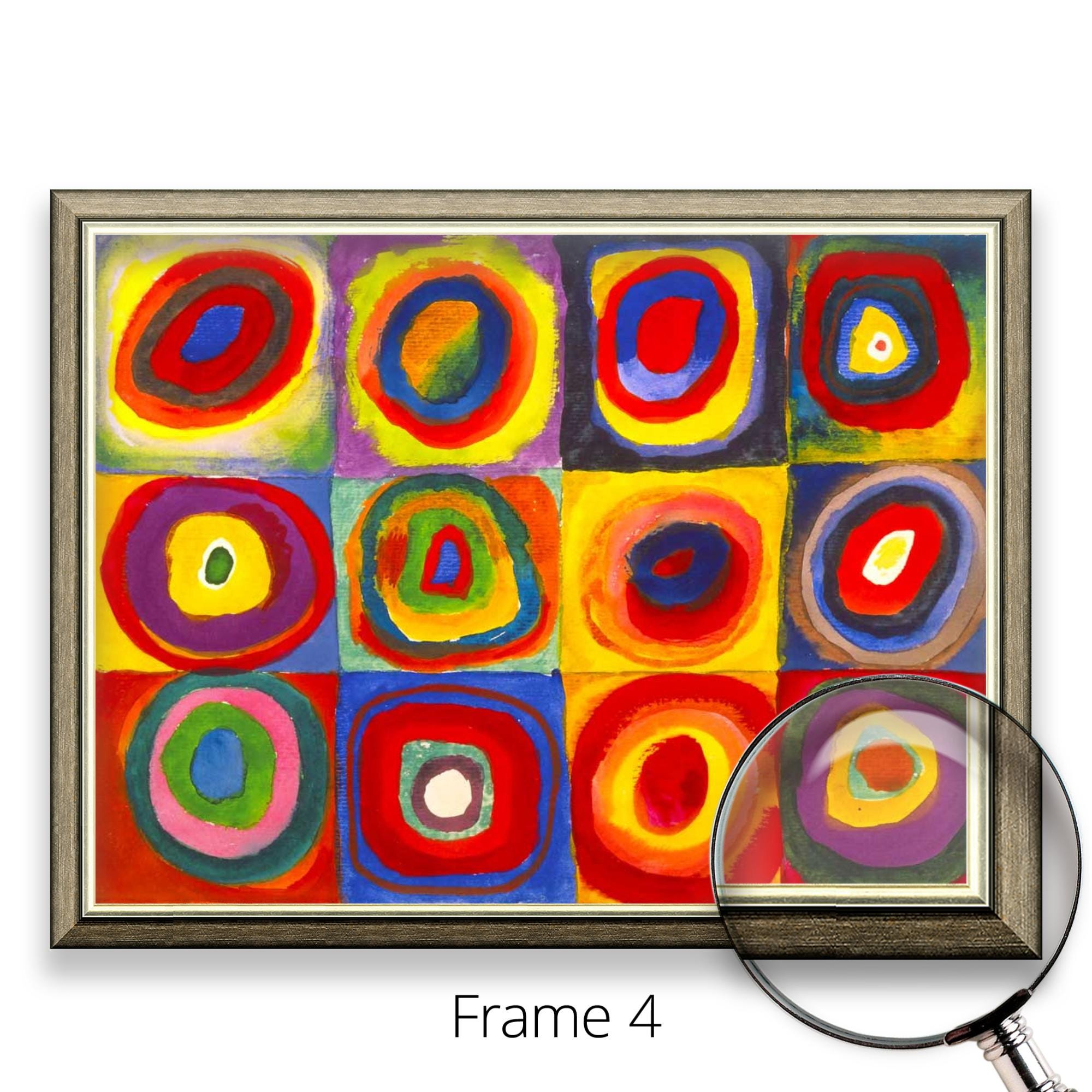 Stampa Su Tela Kandinsky - Quadro Astratto Geometrico 100x70 Cm, Riproduzione Famosa Senza Cornice