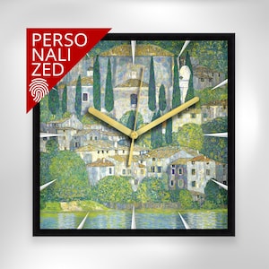 Decorative Wall Clock Rectangle Wall Clock Art Deco Unique Wall Clock Stylish Office Custom Painting Wall Clock Gustav Klimt