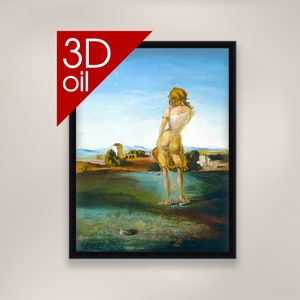 Salvador Dali - Girl with Curls | Museum Quality 3D Oil Canvas Print of Famous Artist Painting