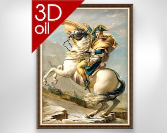 Napoleon-Bonaparte crossing the Alps | Museum Quality 3D Oil Canvas Print of Famous Artist Painting