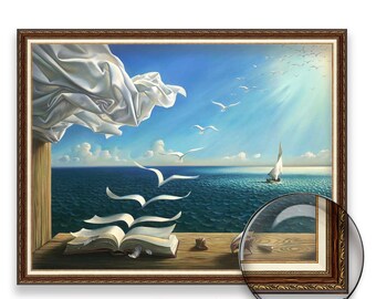 サルバドール・ダリ - 鳥への本 | 著名な画家の絵画の美術館品質3D油彩
