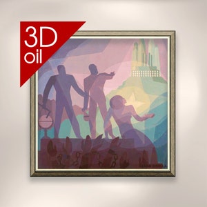 Aspiration - Aaron Douglas | Museum Quality 3D Oil Canvas Print of Famous Artist Painting