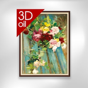 Natura Morta Con Rose - Giovanni Boldini | Museum Quality 3D Oil Canvas Print of Famous Artist Painting