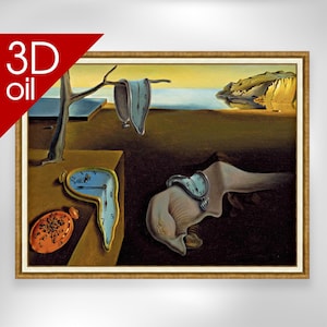 Salvador Dali -  The Persistence of Memory | Museum Quality 3D Oil Canvas Print of Famous Artist Painting