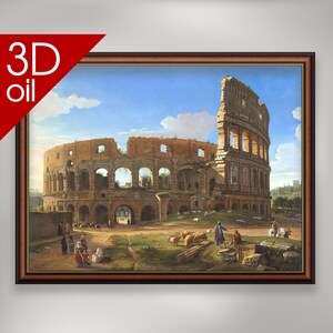 El Coliseo de Gaspar van Wittel / Impresión al óleo 3D en lienzo con calidad de museo de una pintura del famoso artista