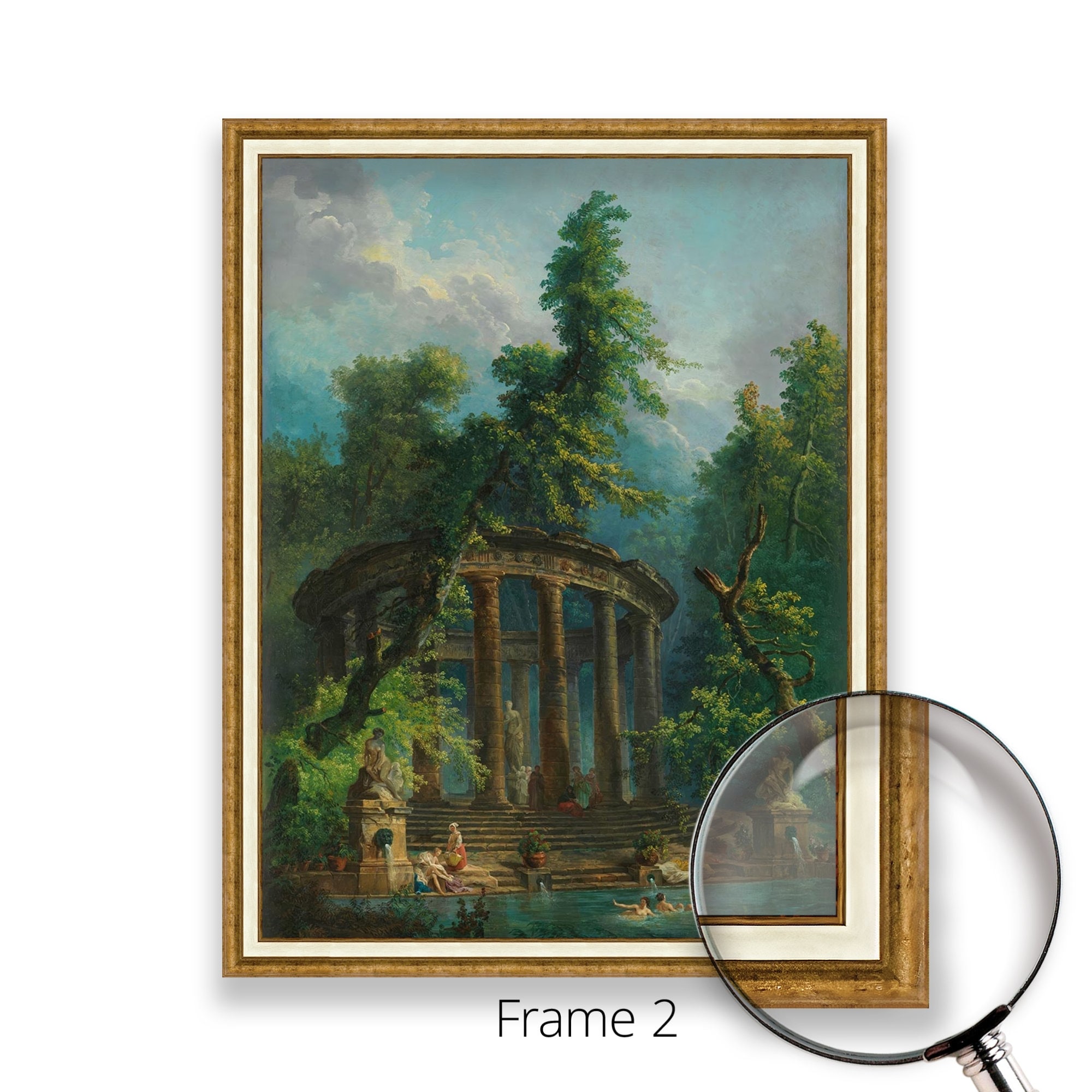Hubert Robert - the Bathing Pool | Museum Quality 3D Oil Canvas Print ...