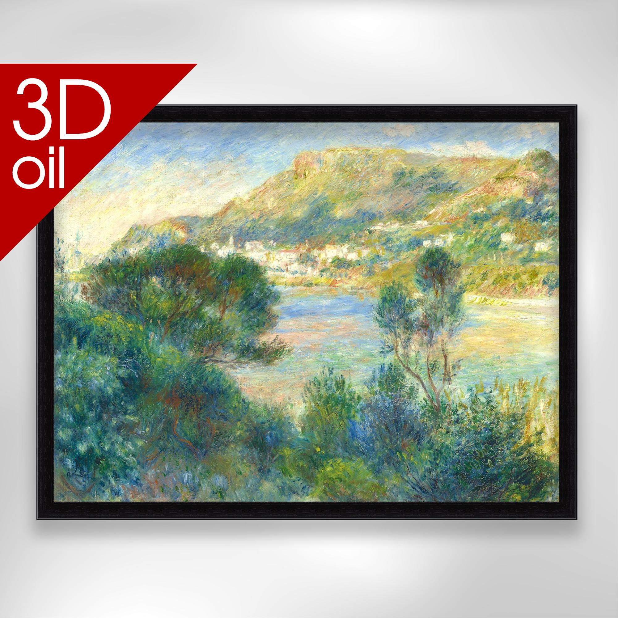 Renoir、MORTE、希少画集画、新品額装付 Pierre-auguste Renoir - View of Monte Carlo From Cap Martin