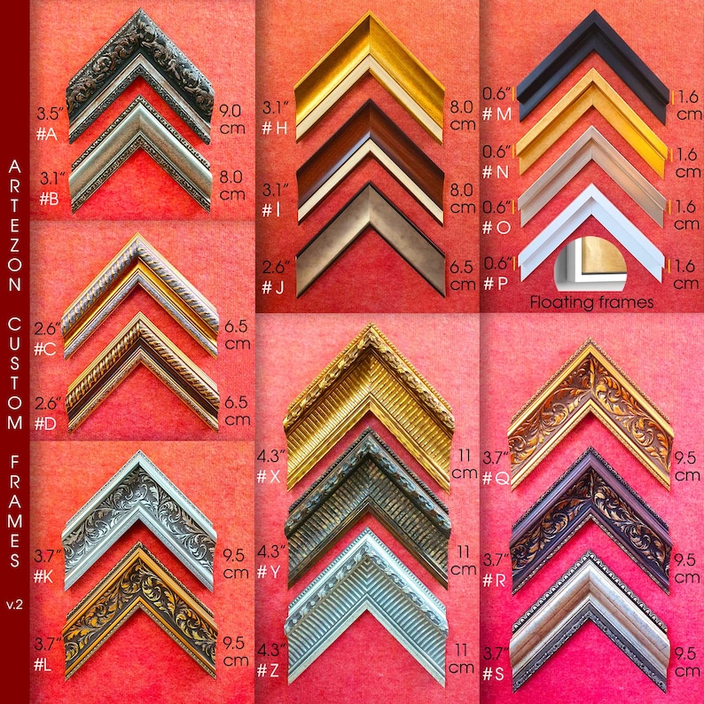 a bunch of different types of metal frames