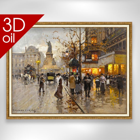 Edouard Leon Cortes- Republic Square | Museum Quality 3D Oil