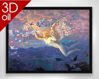 Edward Robert Hughes - Wings of the Morning | Museum Quality 3D Oil Canvas Print of Famous Artist Painting