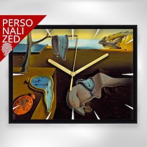 Modern Wall Clock Rectangle Art Deco Unique Wall Clock Stylish Office Custom Painting Wall Clock Salvador Dali -  The Persistence of Memory