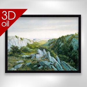 William Trost Richards - View from the clifs | Museum Quality 3D Oil Canvas Print of Famous Artist Painting