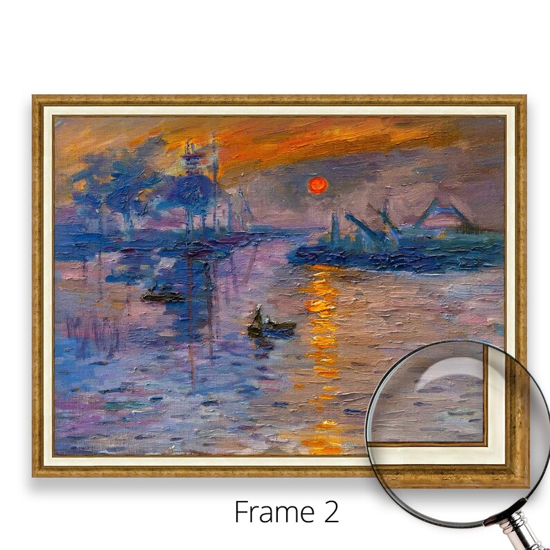 Impression Sunrise Claude Monet Museum Quality 3D Oil Canvas Print impression-sunrise-claude-monet-museum-quality-3d-oil-canvas-print