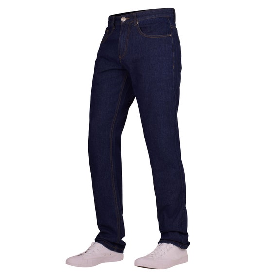 Spindle Mens Heavy Duty Straight Leg Basic Hardwearing 100% Cotton Zip Fly Denim Pants Jeans Sizes 30-48 inch Waist 