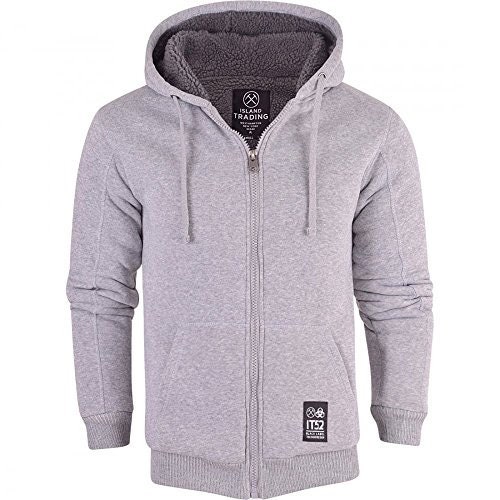 Island Trading Mens Cotton Padded Borg Fleece Sherpa Lined Full Zip up ...